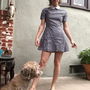 Gingham collared minidress